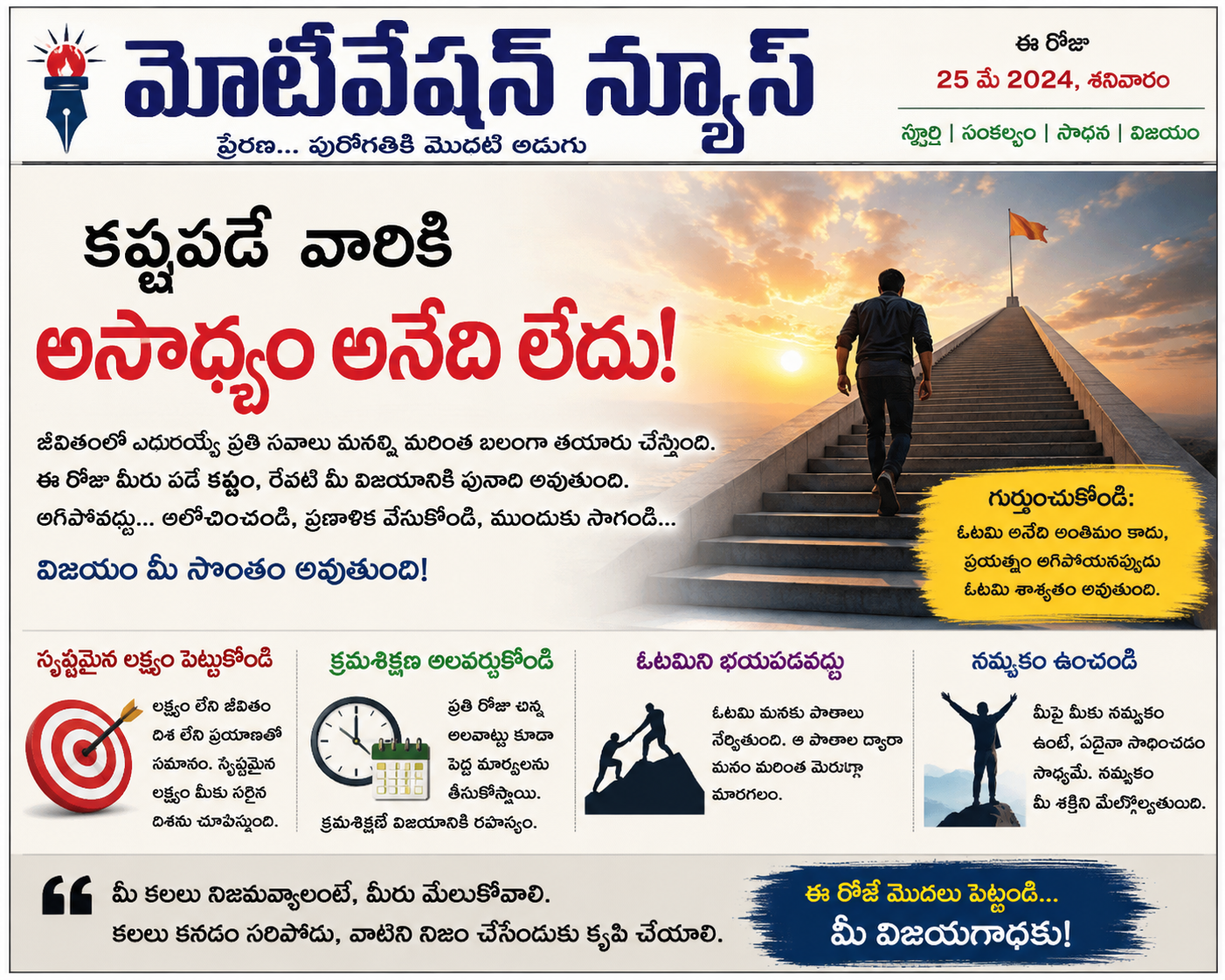 కష్టపడే వారికి అసాధ్యం అంటూ ఏదీ లేదు!