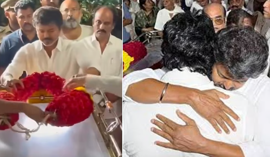 தயாரிப்பாளர் ஆர்.பி.சவுத்ரி உடலுக்கு விஜய் அஞ்சலி