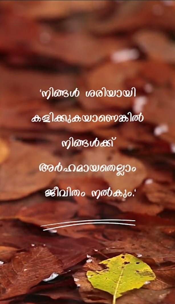 മലയാളത്തിലെ പ്രചോദനാത്മകമായ ഉദ്ധരണി. 