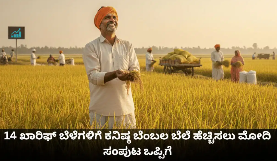 ರೈತರಿಗೆ ಒಳ್ಳೆ ಸುದ್ದಿ; 14 ಖಾರಿಫ್ ಬೆಳೆಗಳ ಕನಿಷ್ಠ ಬೆಂಬಲ ಬೆಲೆ ಹೆಚ್ಚಿಸಲು ಮೋದಿ ಸಂಪುಟ ಒಪ್ಪಿಗೆ