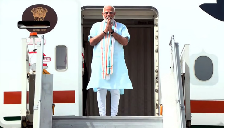 5 நாடுகள் சுற்றுப்பயணத்தை முடித்துக்கொண்டு தாயகம் திரும்பினார் பிரதமர் மோடி..