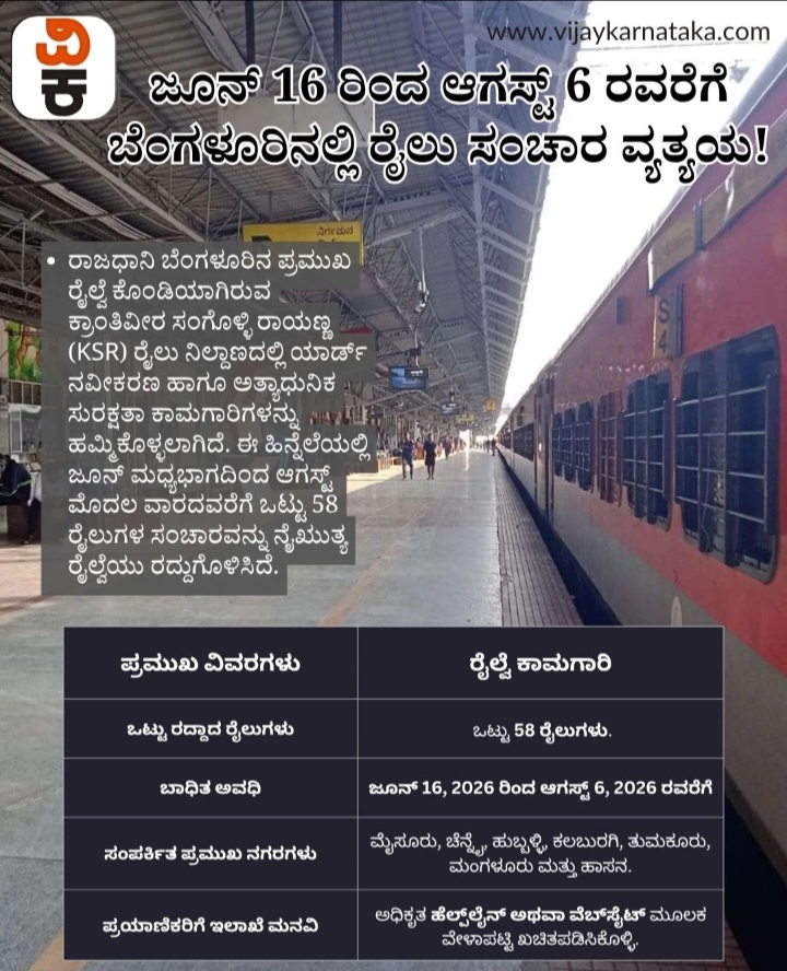 ರೈಲು ಪ್ರಯಾಣಿಕರ ಗಮನಕ್ಕೆ!