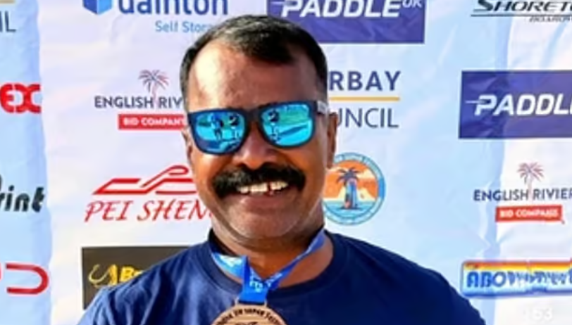 உலக கோப்பை நீா் விளையாட்டு போட்டி: திருத்துறைப்பூண்டி வீரா் தங்கப் பதக்கம் வென்று சாதனை