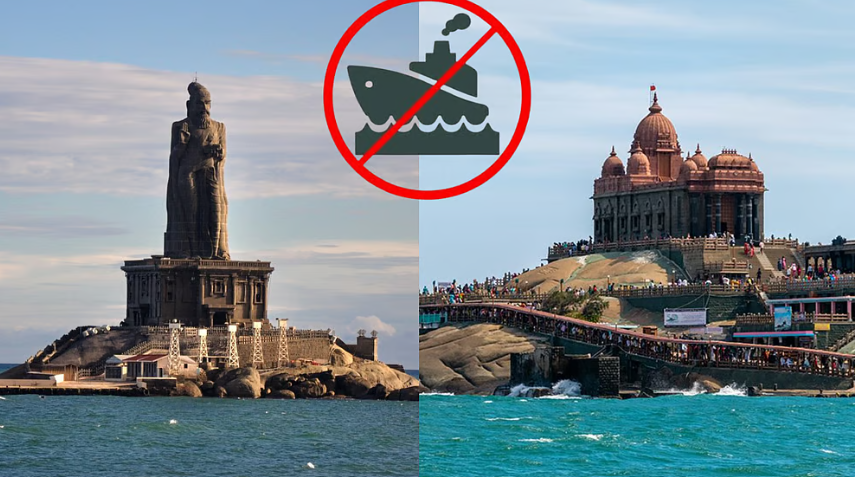 கன்னியாகுமரியில் கடல் நீர்மட்டம் தாழ்வு: படகு சேவை தற்காலிக நிறுத்தம்!