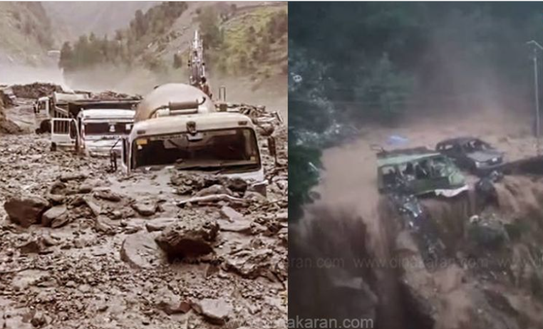 காஷ்மீரில் பெரும் நிலச்சரிவு: வாகனங்கள் சேதம், நெடுஞ்சாலை மூடல்