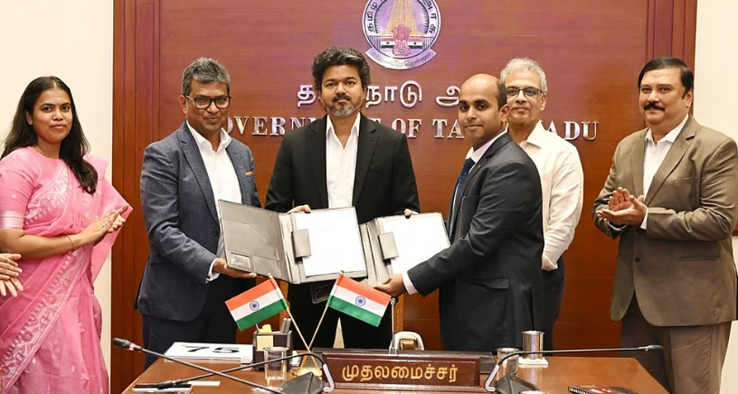 ஹிட்டாச்சி ரூ.1,000 கோடி முதலீடு: முதல்வர் விஜய் முன்னிலையில் ஒப்பந்தம் கையெழுத்து