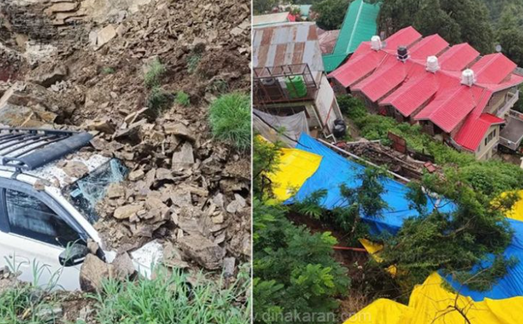 இமாச்சலில் கனமழையால் நிலச்சரிவு; கார்கள் மண்ணில் புதைந்தன: ஏராளமான வீடுகள் சேதம்