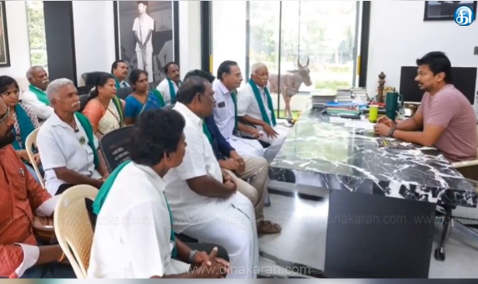 எதிர்க்கட்சி தலைவர் உதயநிதி ஸ்டாலினுடன் விவசாய சங்க பிரதிநிதிகள் சந்திப்பு